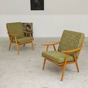 Pair of "boomerang" armchairs by Antonin Suman for Ton "Thonet" 1960