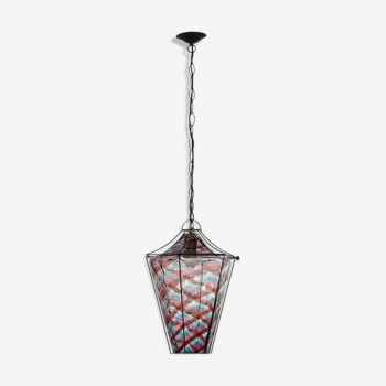 Murano Bianconi glass lantern suspension for Venini circa 1950