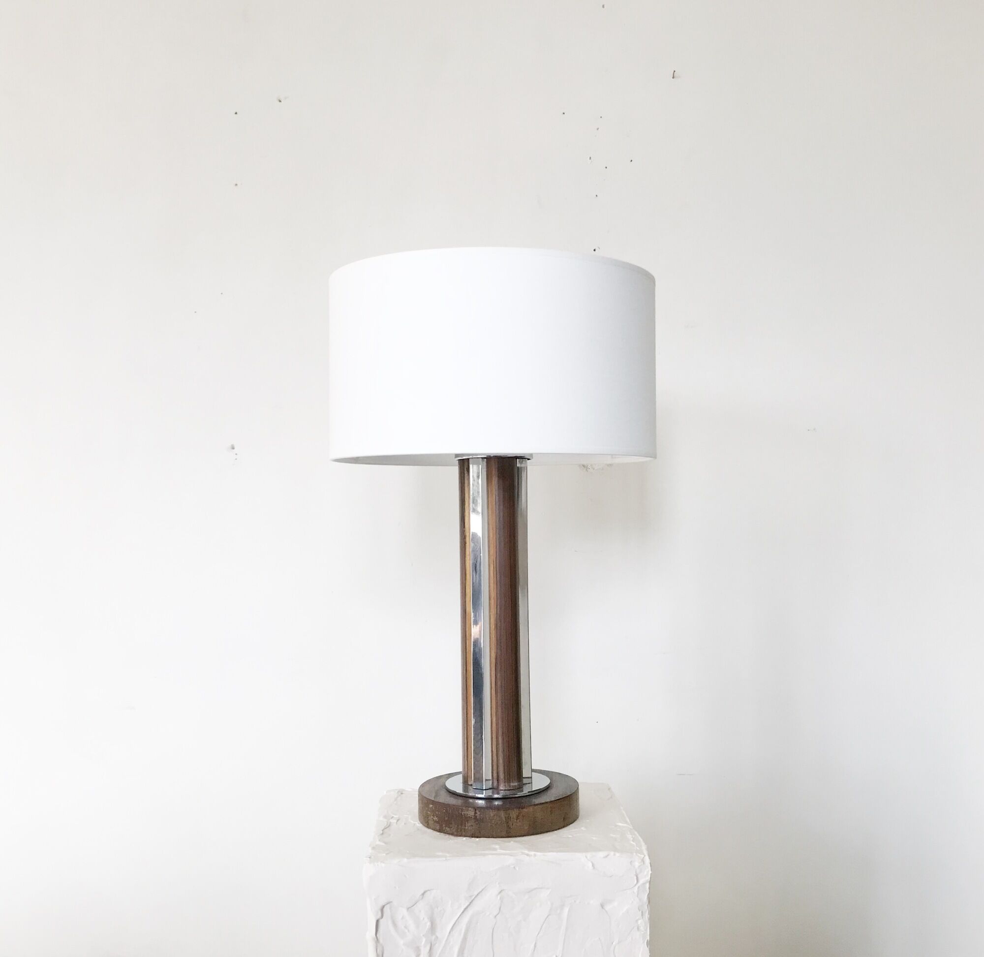 Lampe art deco bois exotique 1950 France
