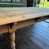 Large raw wood dining table