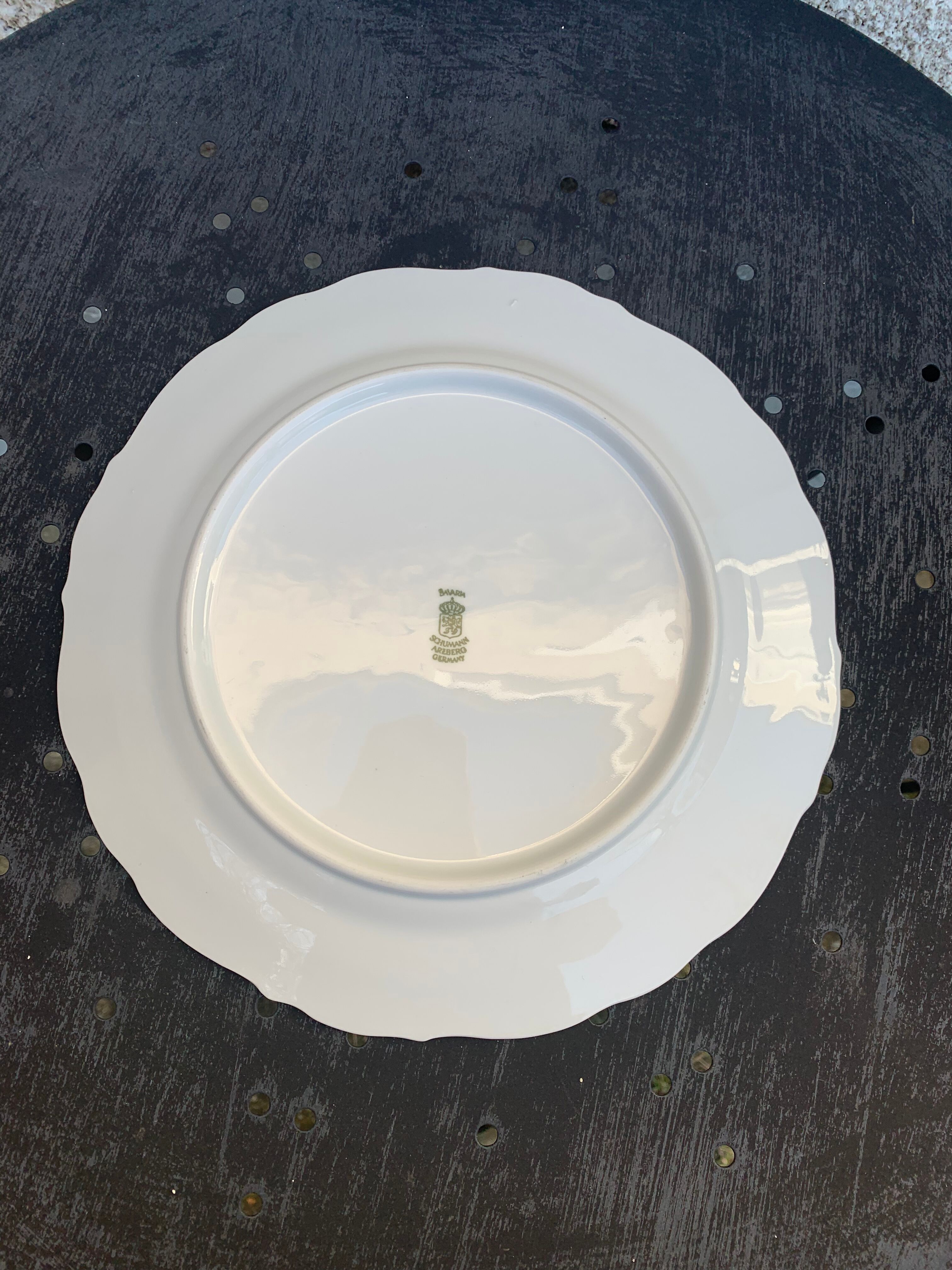 6 flat plates in white earthenware edge scalloon scalloon schumann arzberg germany vintage