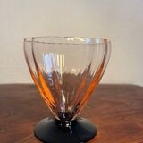 Art Deco sorbet ice cream cup in bubbled glass from the 60s