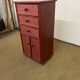 Small Chiffonier / Vintage red lacquered rattan storage unit