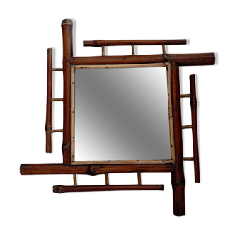 Miroir en rotin ancien 37/37