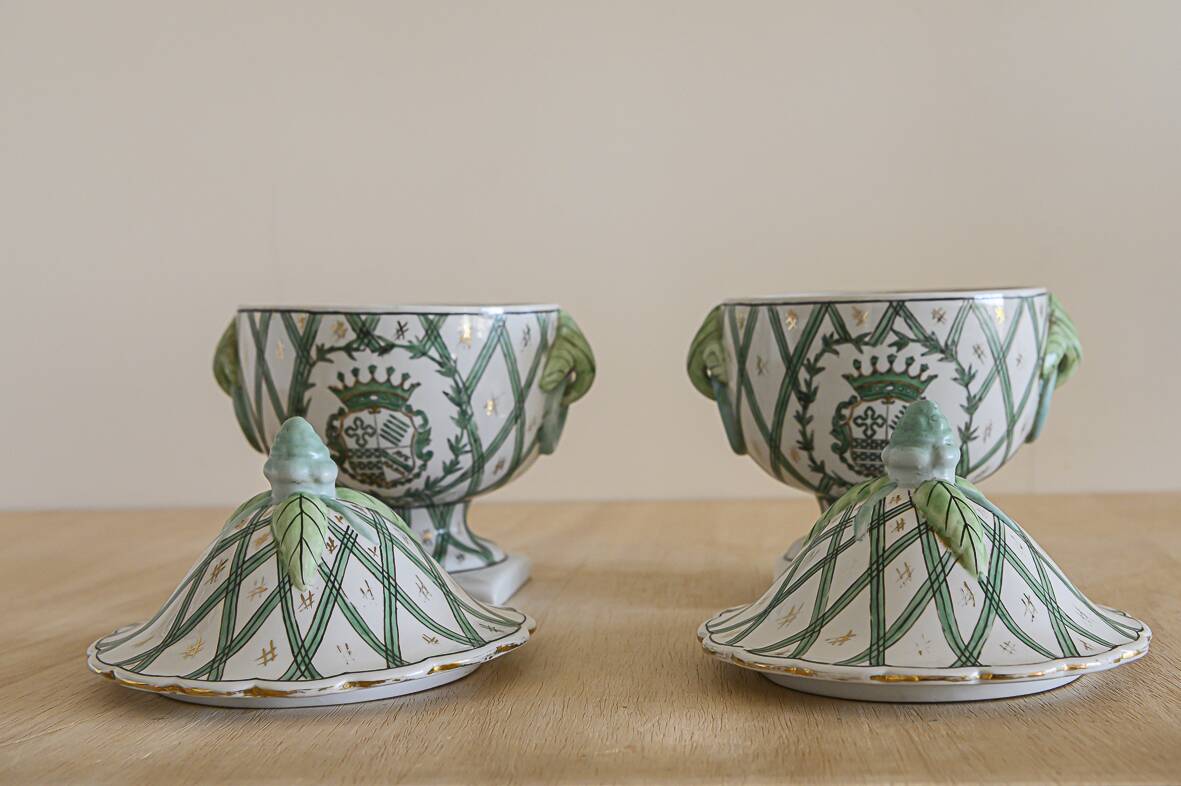 Covered vases or decorative urns, porcelain Central Europe 19th century