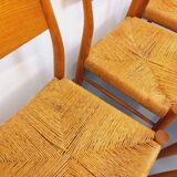Set of 6 vintage teak Danish rope chairs Gessef Consorzio Sedie Friuli