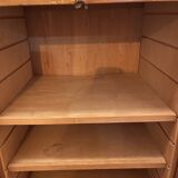 Drum filing cabinet with sliding curtain