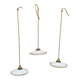 Trio suspension vintage abat jour opaline ondulée fils dorés lumière ancienne