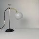 Vintage up and down lamp in opaline, brass and metal