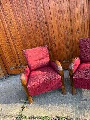 Hungarian Art Deco Armchairs, 1930s, Set of 2
