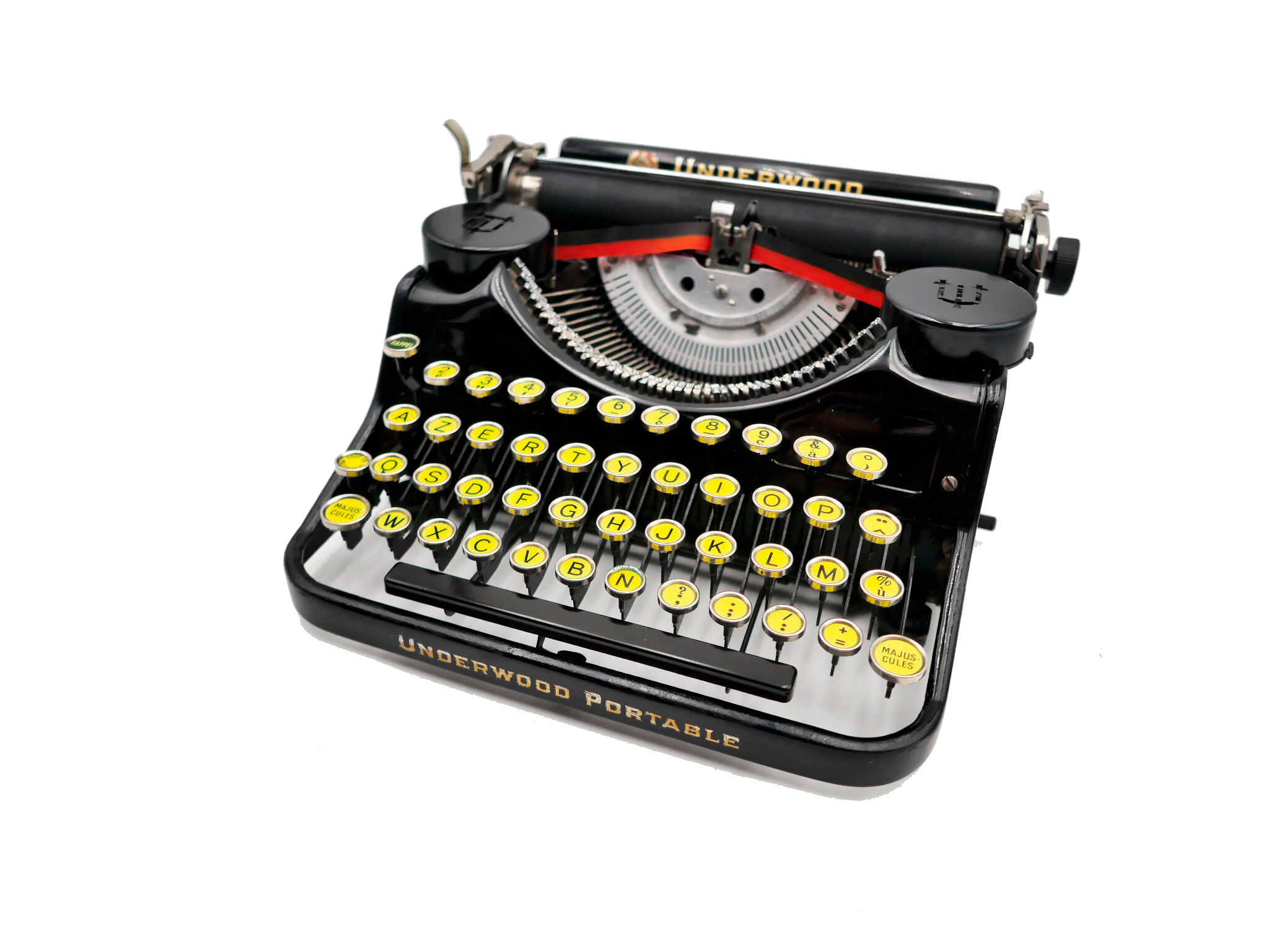 Underwood Portable 4 Bank Typewriter Revised New Black Ribbon 1930