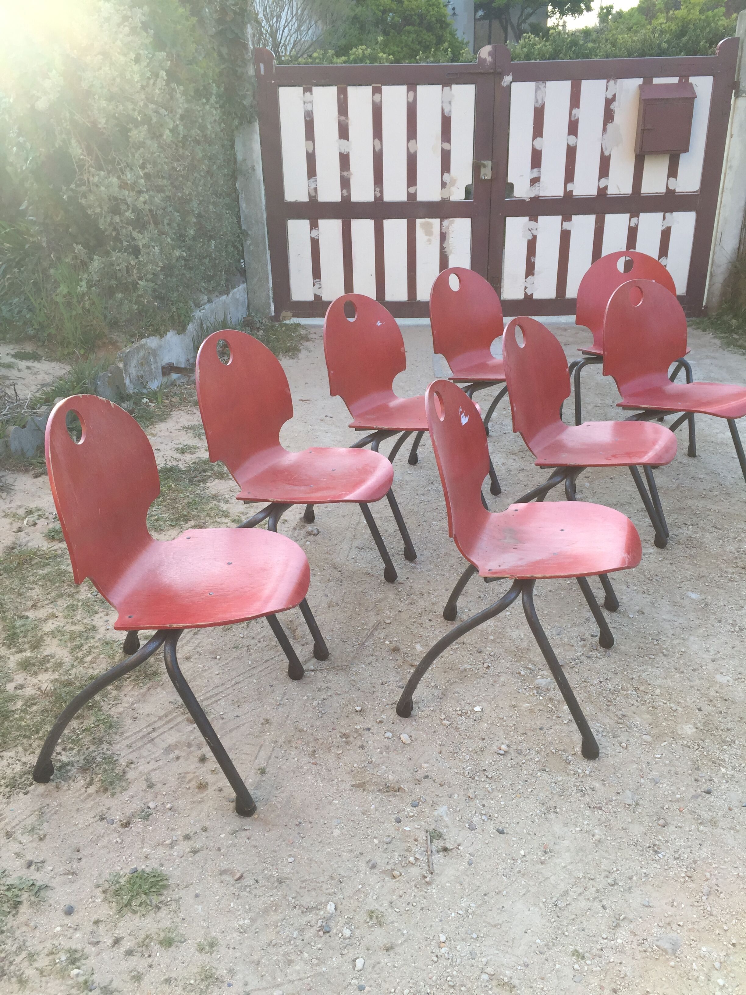 8 chairs stacking 90s