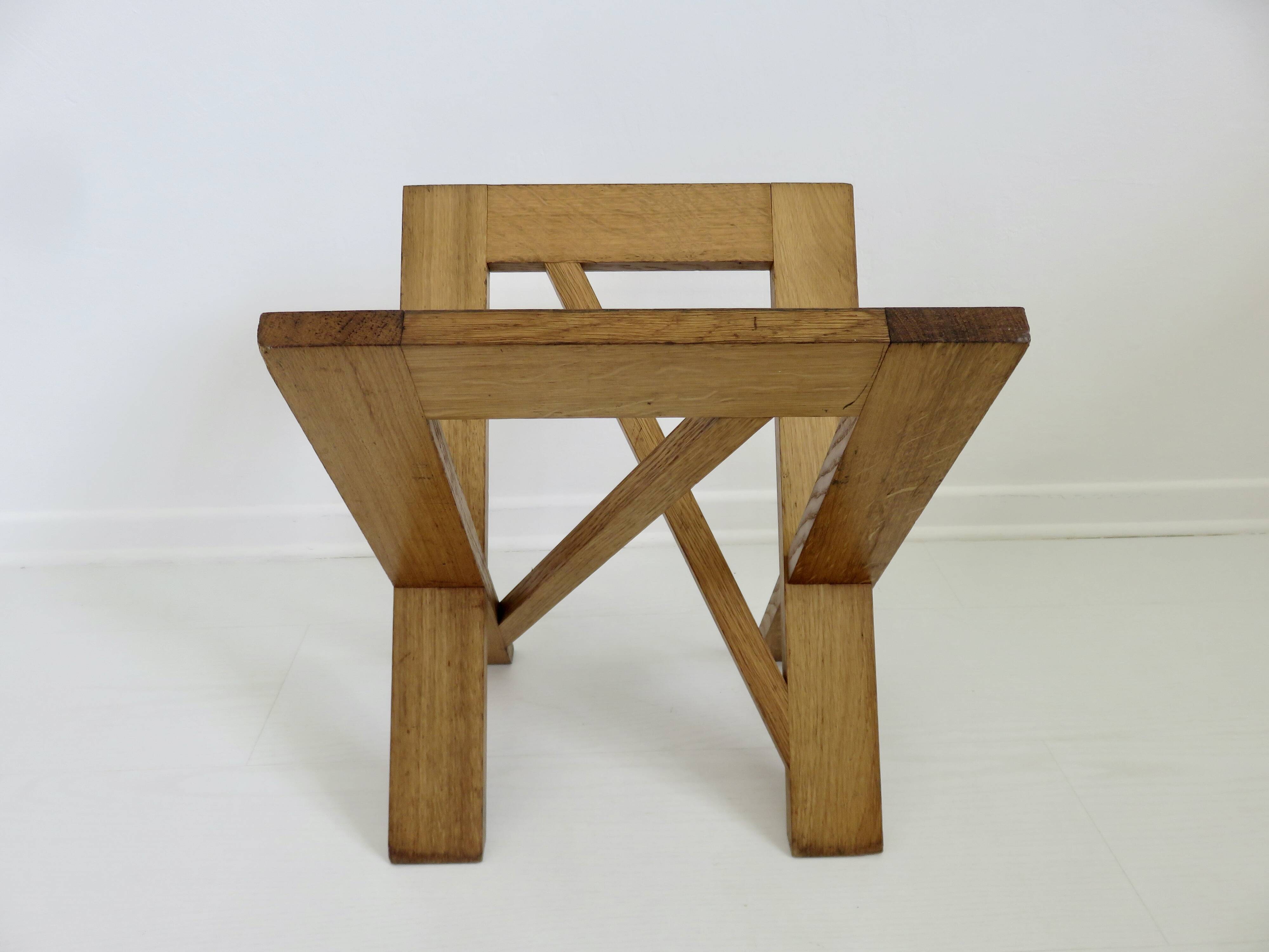 Scandinavian magazine rack in solid wood 1970