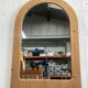 Vintage Large Pine Wooden Mirror, Sweden 1970's