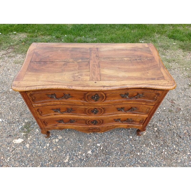 19th century walnut chest of drawers with 3 drawers