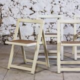 4 vintage folding cane chairs