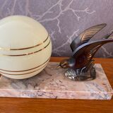 Vintage bird art deco lamp