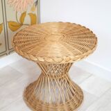 Table d'appoint vintage en osier