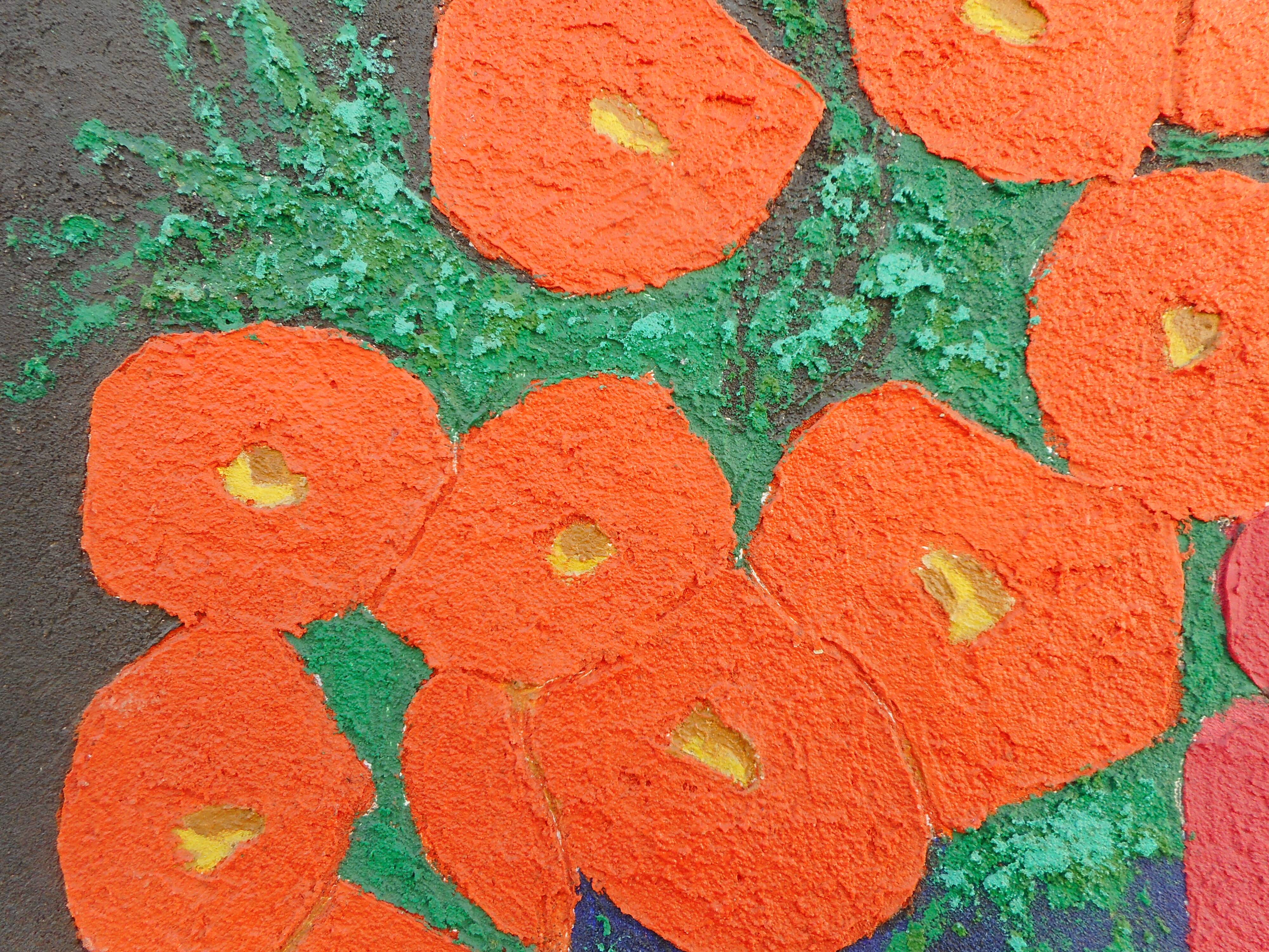 Peinture fleurs stylisées