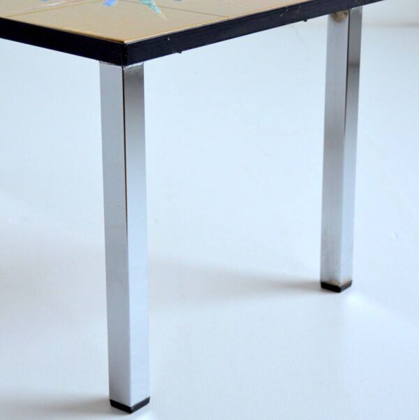 Table basse / Bout de canapé / céramique peinte à la main vintage 1960