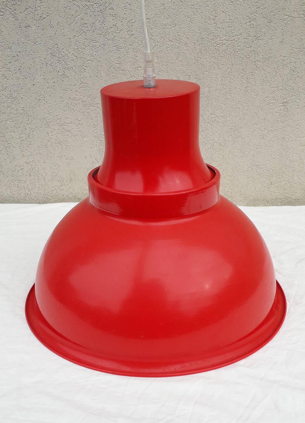 Red metal pendant light