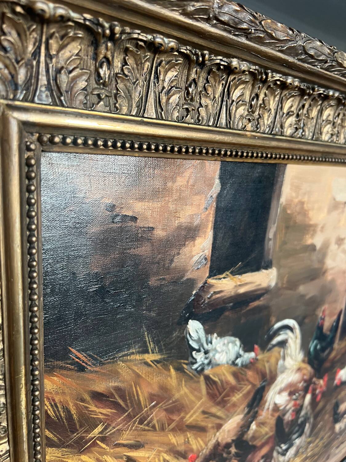 Old 19th century painting of the lower courtyard