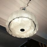 Large frosted glass chandelier Doria Lighting 70s
