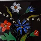 Longwy ceramic trivet, hand-painted decoration
