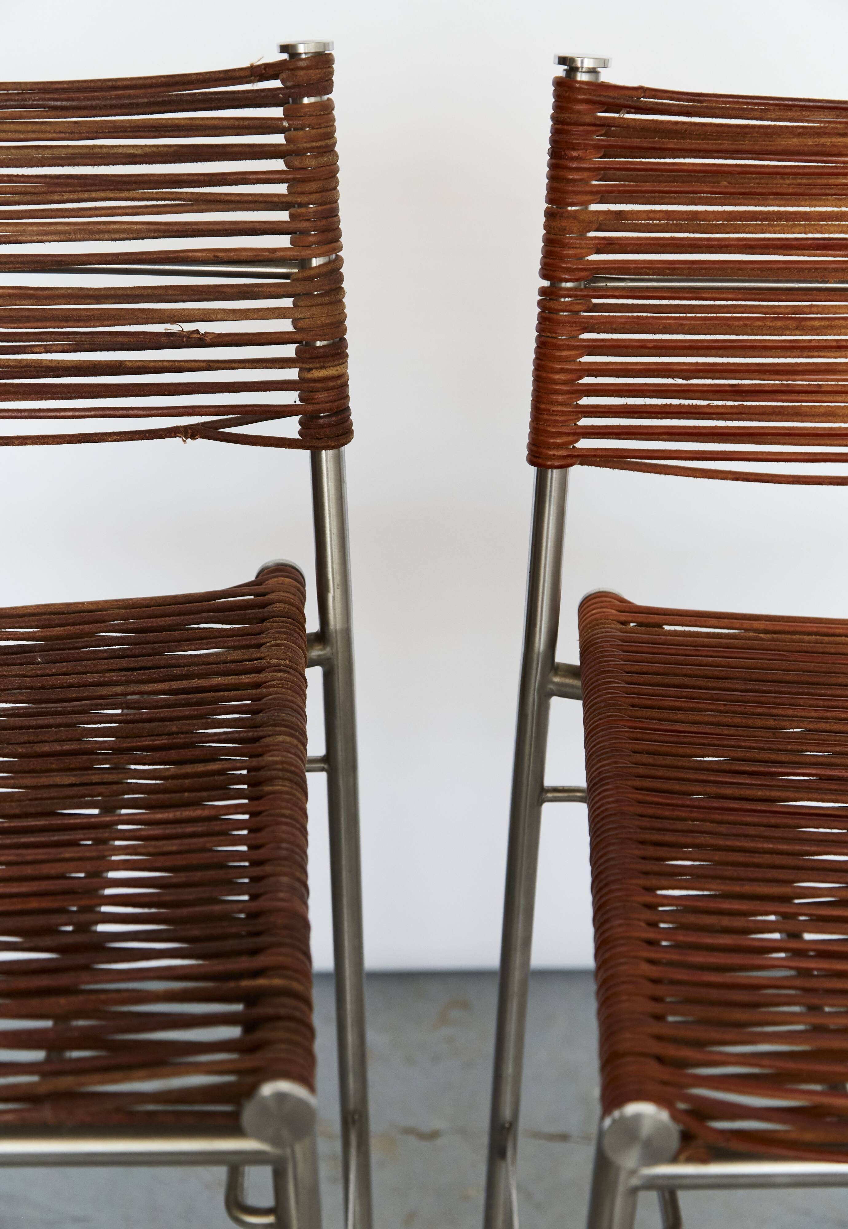 Pair of Tito Agnoli Barstools "MissB" for Pierantonio Bonacina