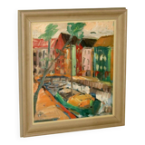 Original Mid-Century Oil on Panel" Holland" by Louis Zelig- Vintage and Framed