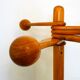 Satellite coat rack, 6 ball hooks on pivot, made of wood (pine)