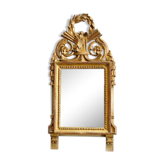 Gilded wood mirror, Louis XVI style - 1st part XXth - 60x30cm