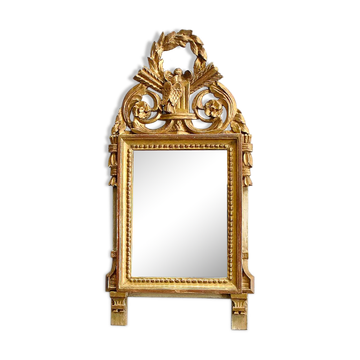 Miroir en bois doré, style Louis XVI – 1ère partie XXe - 60x30cm