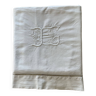Old hand-embroidered white cotton sheet