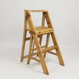 Folding metamorphic library ladder, Arts & Crafts, Vienna, 1900s