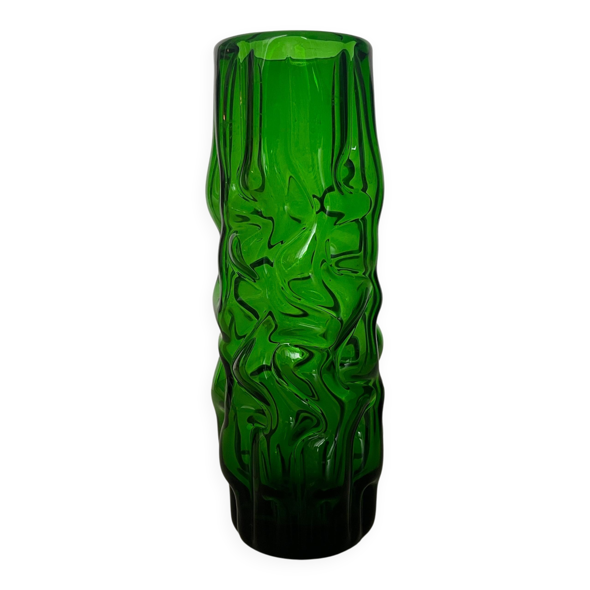 Vintage Murano vase , Emerald Green decorative made in Italy