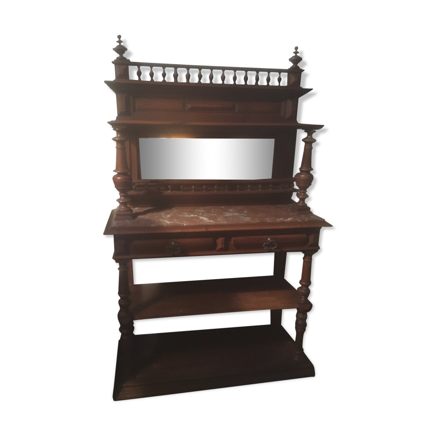 Service Henri ll in walnut, marble top