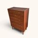 Chiffonnier danois vintage « tallboy » en placage teck