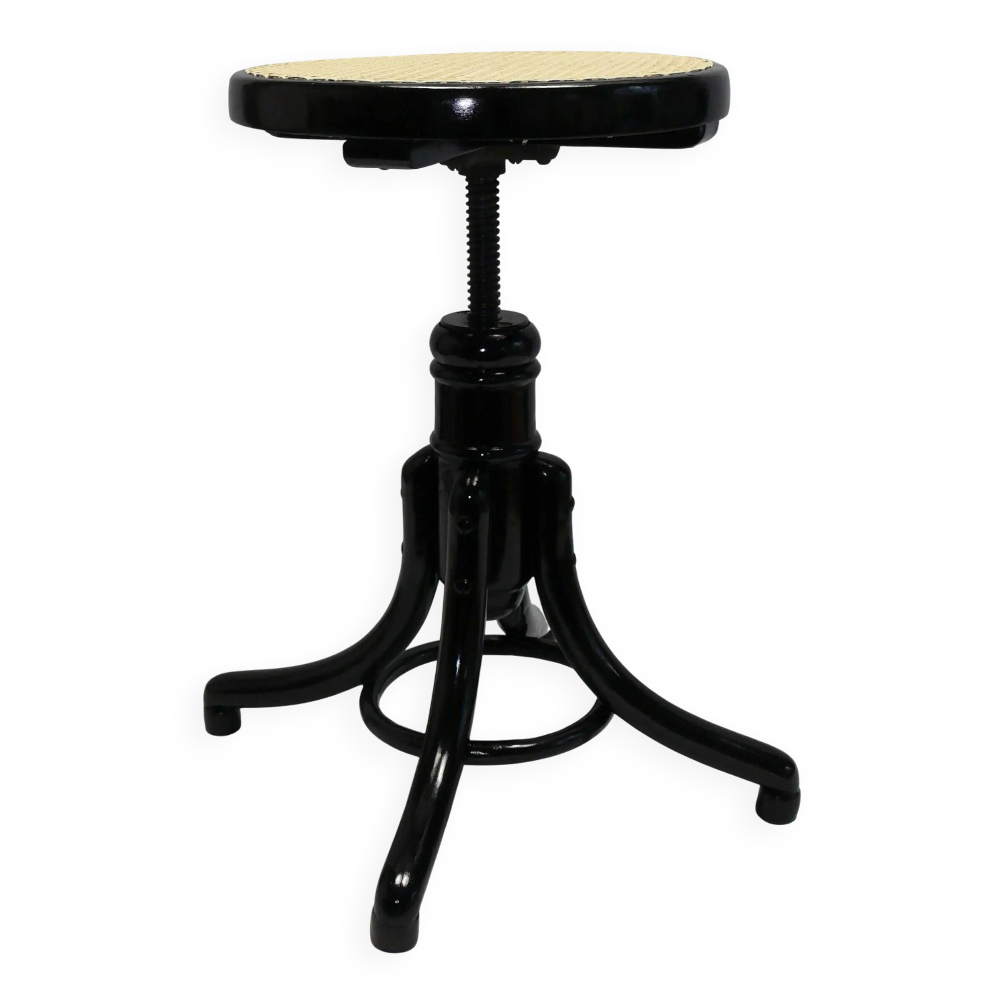 Viennese wicker piano stool, Gebr. Thonet - circa 1900