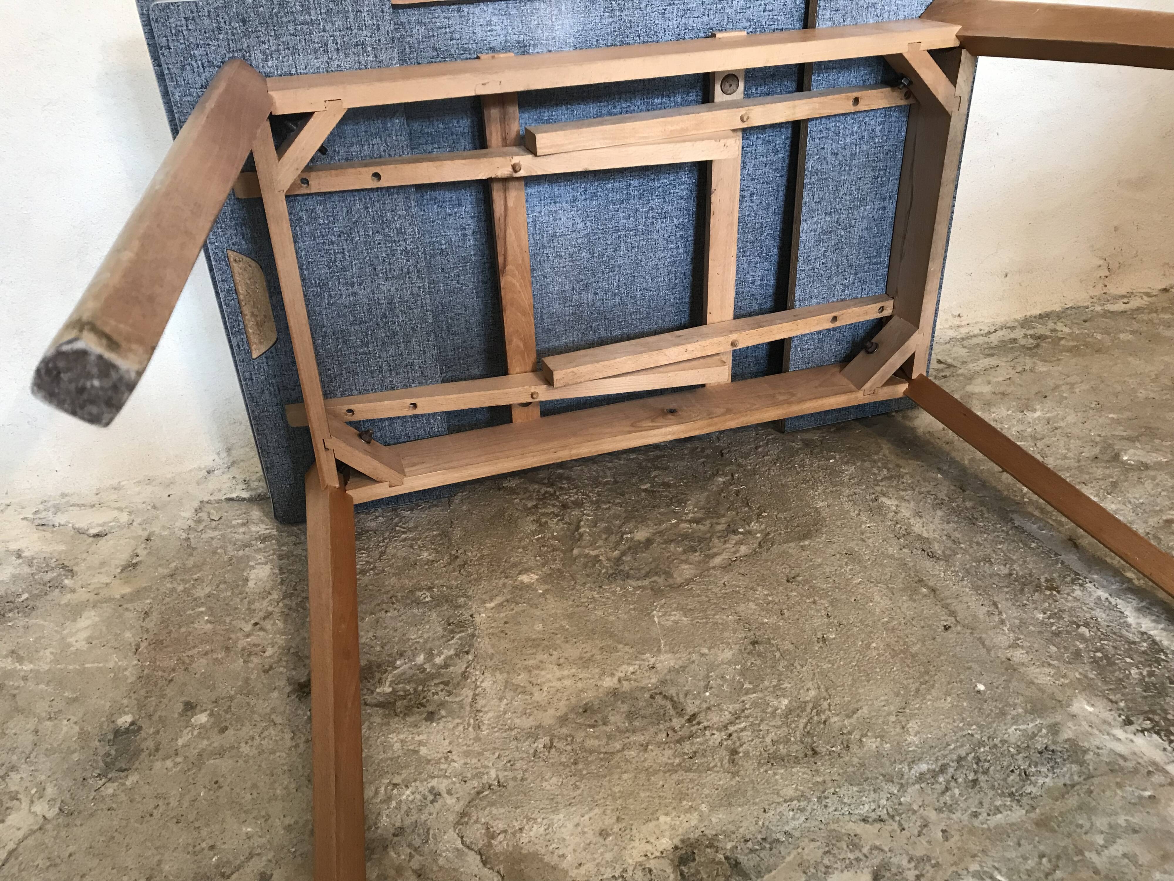 Vintage table 1960's wood and formica with extensions and wooden legs