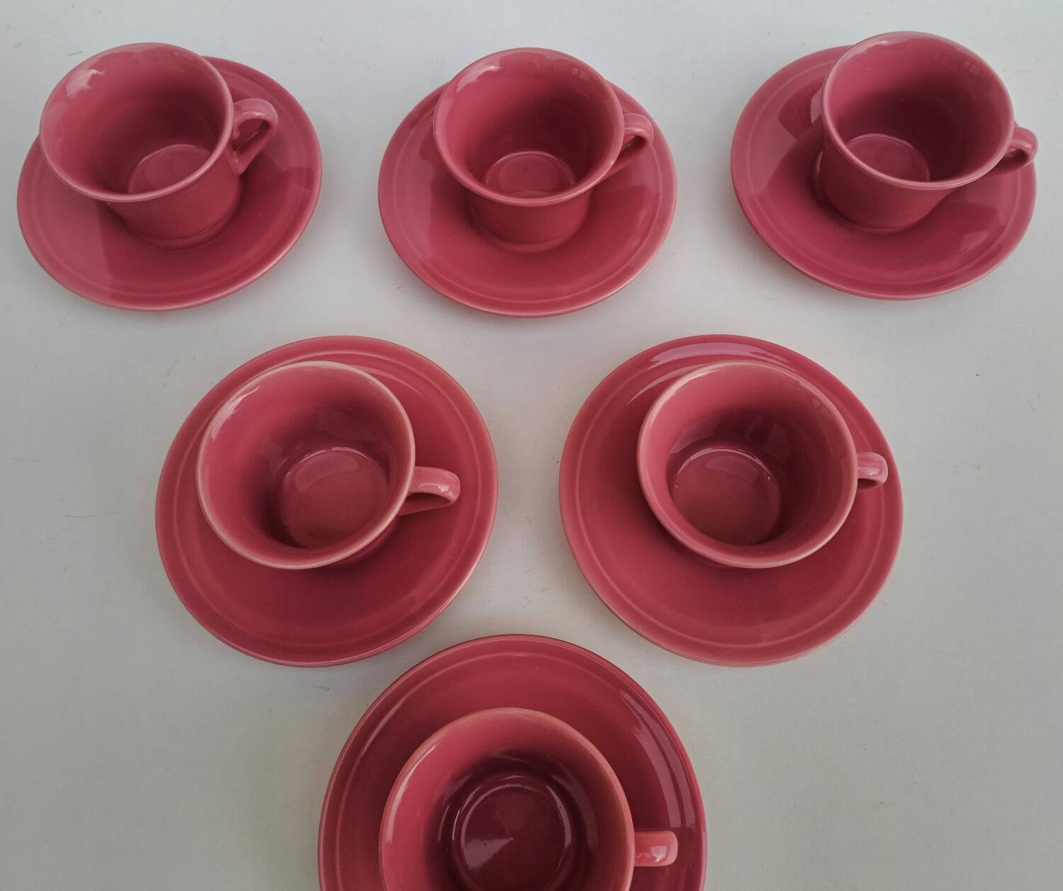 6 magnet lbp cups and saucers old pink