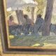 Tableau, huile sur toile "Personnages en terrasse, parc" Ssigné Omar Logang