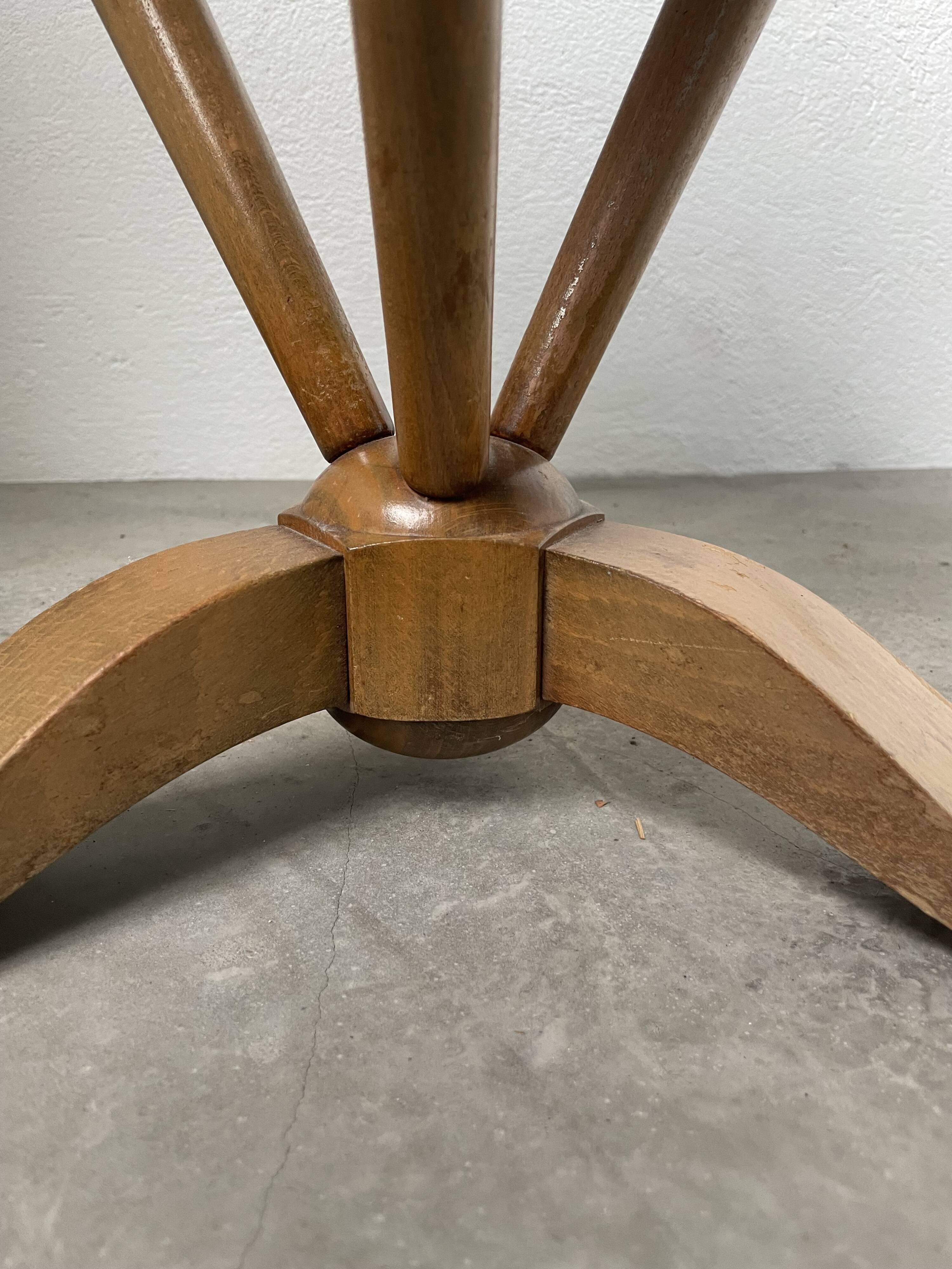 Art deco mirror pedestal table in walnut 1930