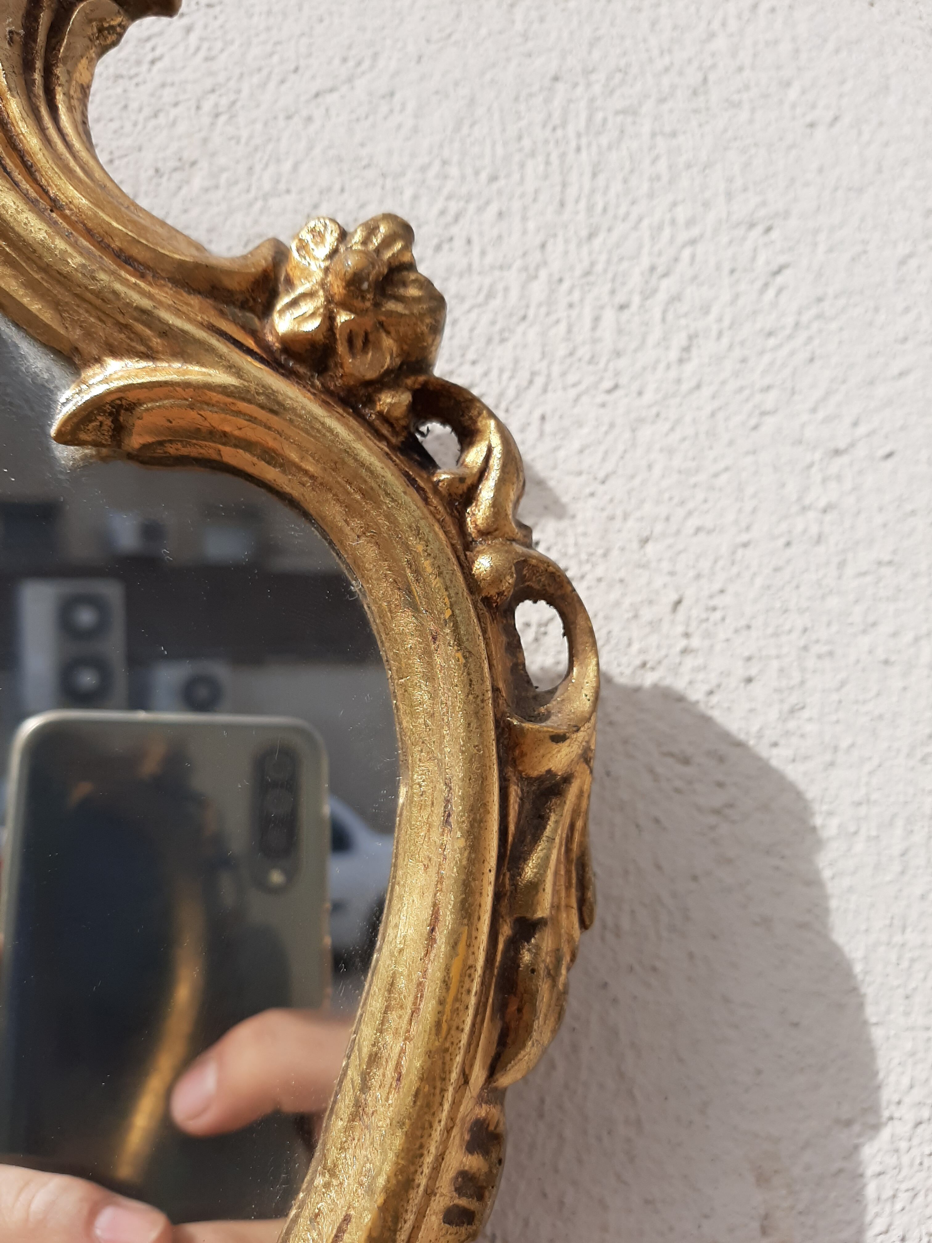 Pair of mirror Baroque style Louis XV gilded