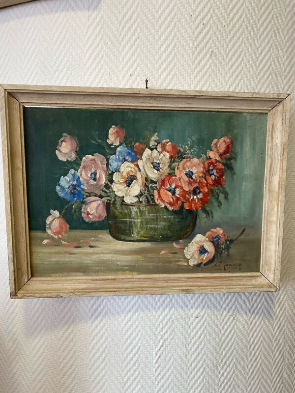 Tableaux Hst fleurs signé Jul. Carlier