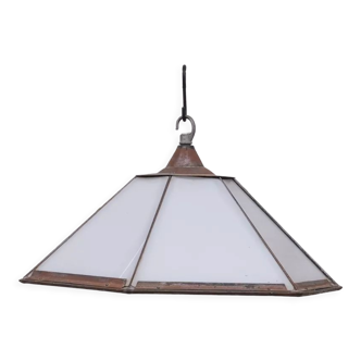 Hexagonal opaline metro light pendant lantern