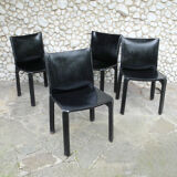 Vintage CAB 412 chairs, Mario Bellini design for Cassina, set of 4