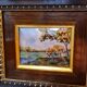 Original enamel painting, framed, signed EJ Guitard