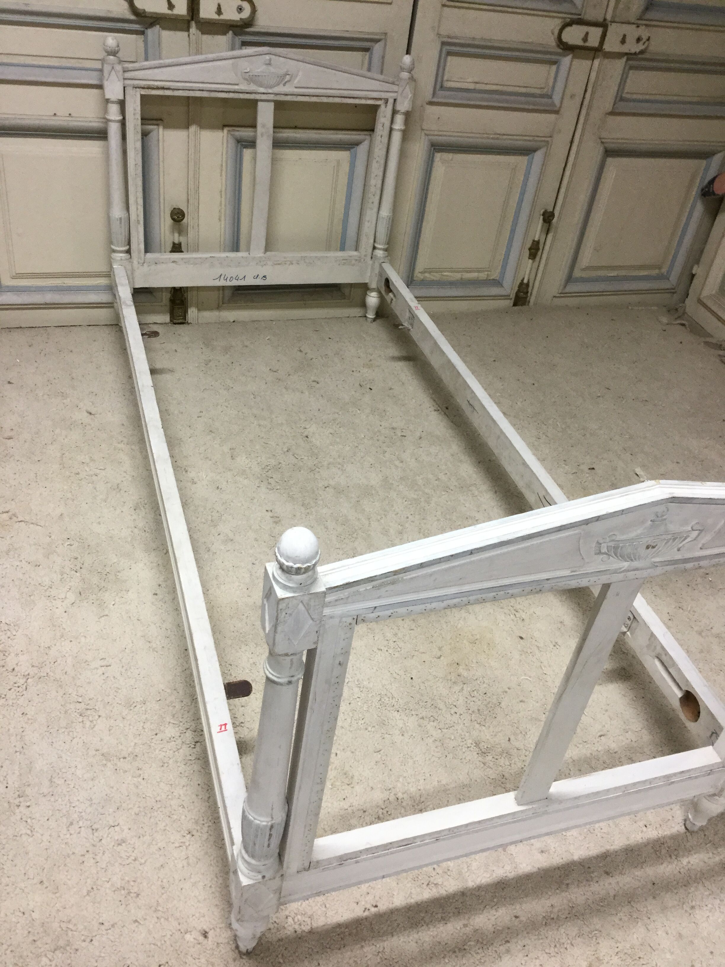 White executive-style bed