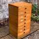 Vintage drawer cabinet with Bakelite knobs from the 1950s.